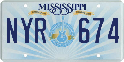 MS license plate NYR674