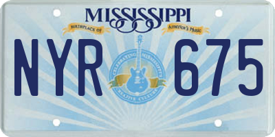 MS license plate NYR675