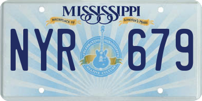 MS license plate NYR679