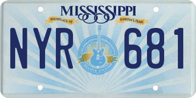 MS license plate NYR681