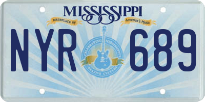 MS license plate NYR689