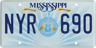 MS license plate NYR690