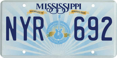 MS license plate NYR692