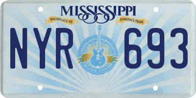 MS license plate NYR693