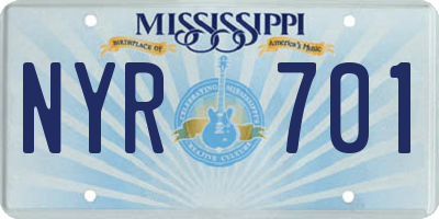 MS license plate NYR701