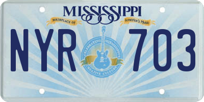 MS license plate NYR703