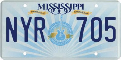 MS license plate NYR705