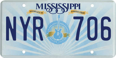 MS license plate NYR706