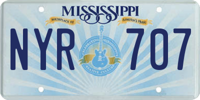 MS license plate NYR707