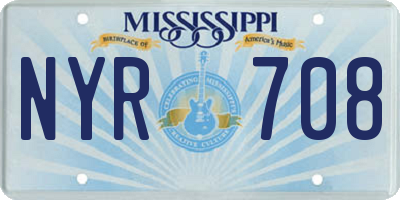 MS license plate NYR708
