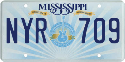 MS license plate NYR709