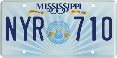 MS license plate NYR710