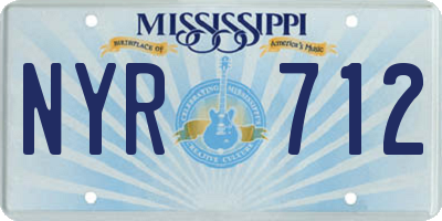 MS license plate NYR712