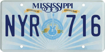 MS license plate NYR716