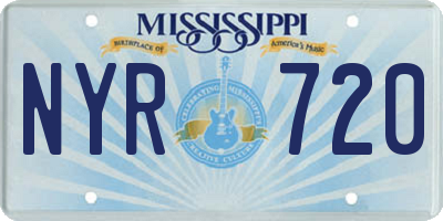 MS license plate NYR720