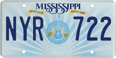 MS license plate NYR722