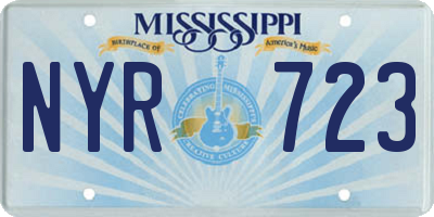 MS license plate NYR723