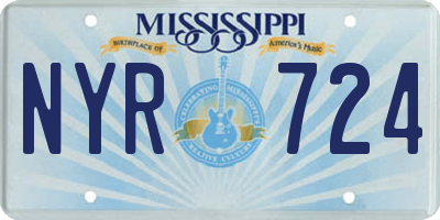 MS license plate NYR724