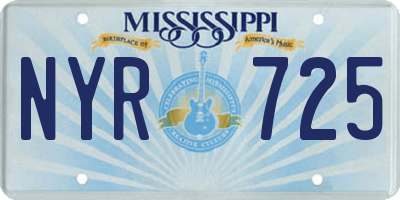 MS license plate NYR725