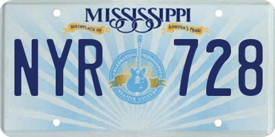 MS license plate NYR728