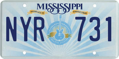 MS license plate NYR731