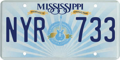 MS license plate NYR733