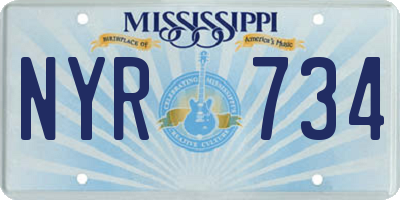 MS license plate NYR734