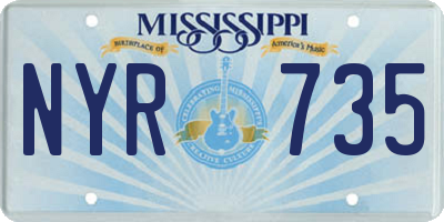 MS license plate NYR735