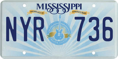 MS license plate NYR736