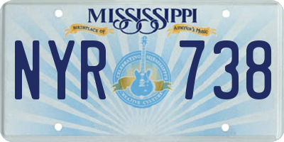 MS license plate NYR738