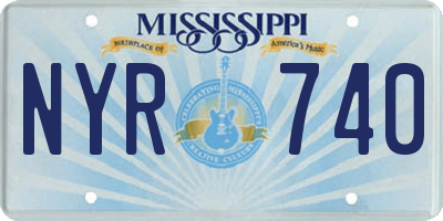 MS license plate NYR740