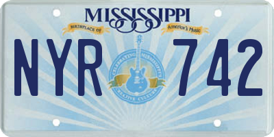 MS license plate NYR742