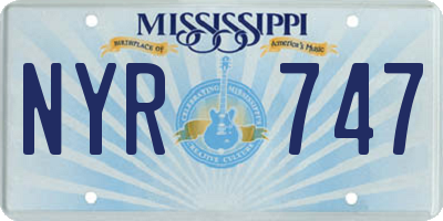 MS license plate NYR747