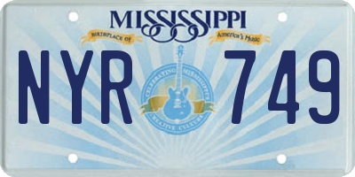 MS license plate NYR749