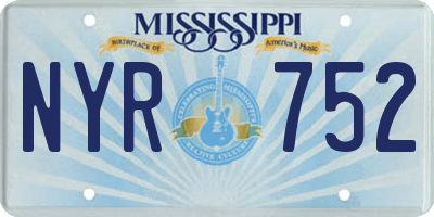 MS license plate NYR752