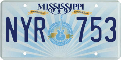 MS license plate NYR753