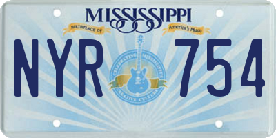 MS license plate NYR754
