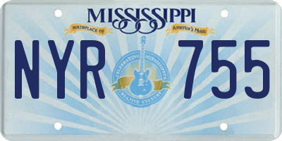 MS license plate NYR755