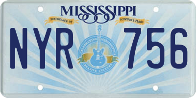 MS license plate NYR756