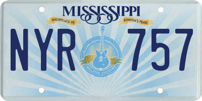 MS license plate NYR757