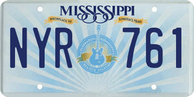 MS license plate NYR761