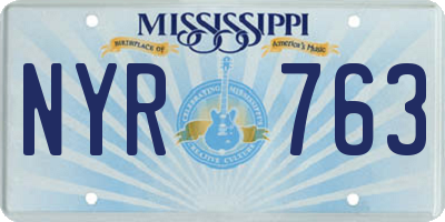 MS license plate NYR763