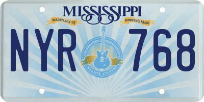 MS license plate NYR768