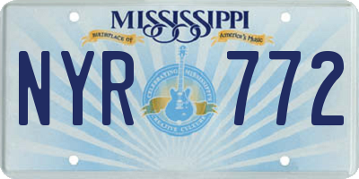 MS license plate NYR772