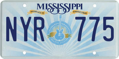 MS license plate NYR775