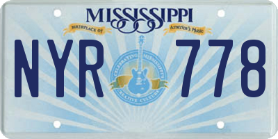 MS license plate NYR778