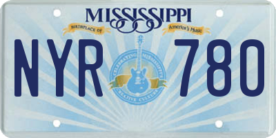 MS license plate NYR780