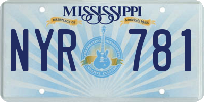 MS license plate NYR781