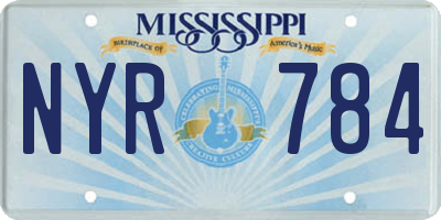 MS license plate NYR784