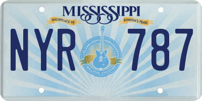 MS license plate NYR787